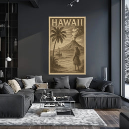 Hawaii Vintage Travel Decor Poster