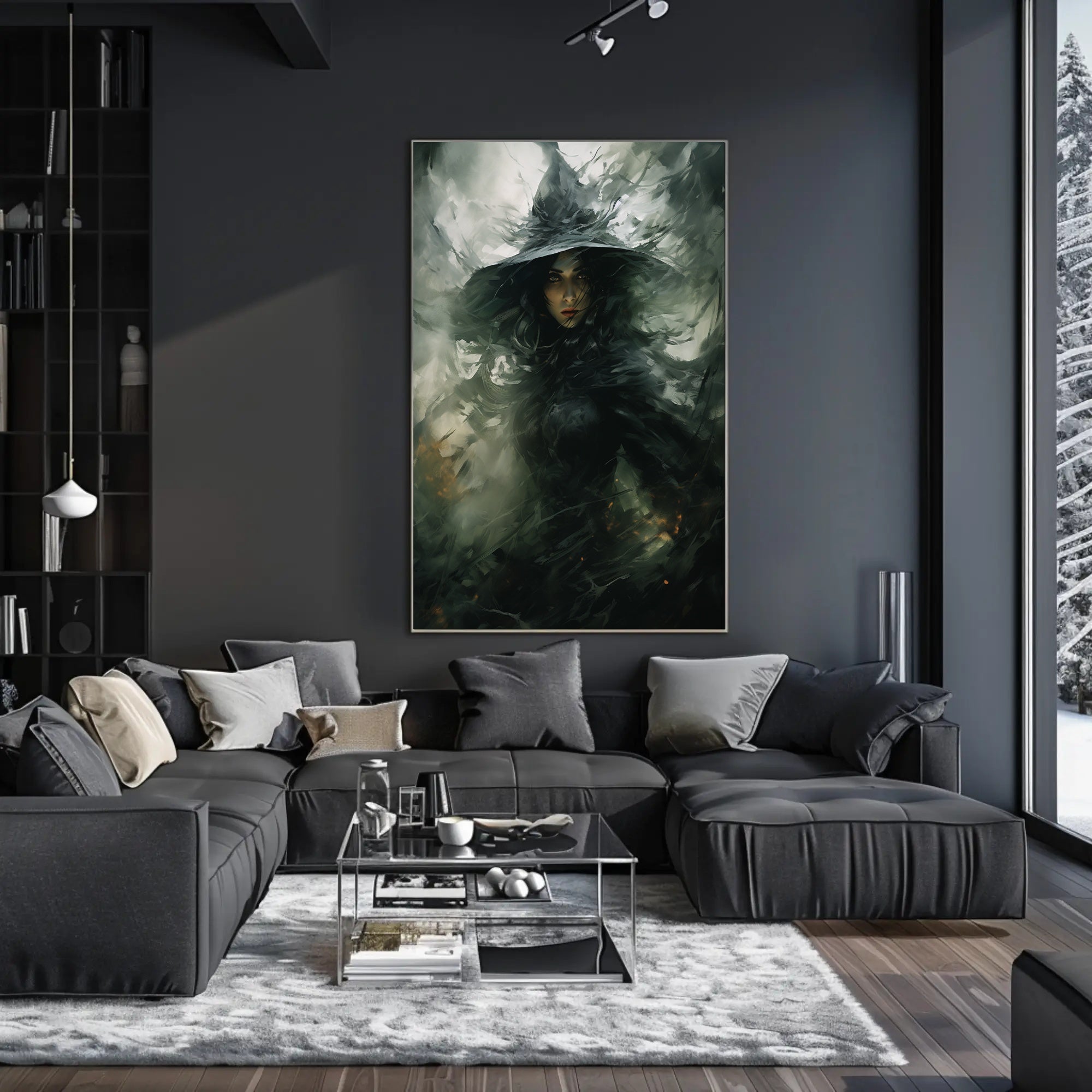 Enigmatic Witch In The Shadows Poster