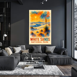 White Sands National Park Watercolor Art Poster