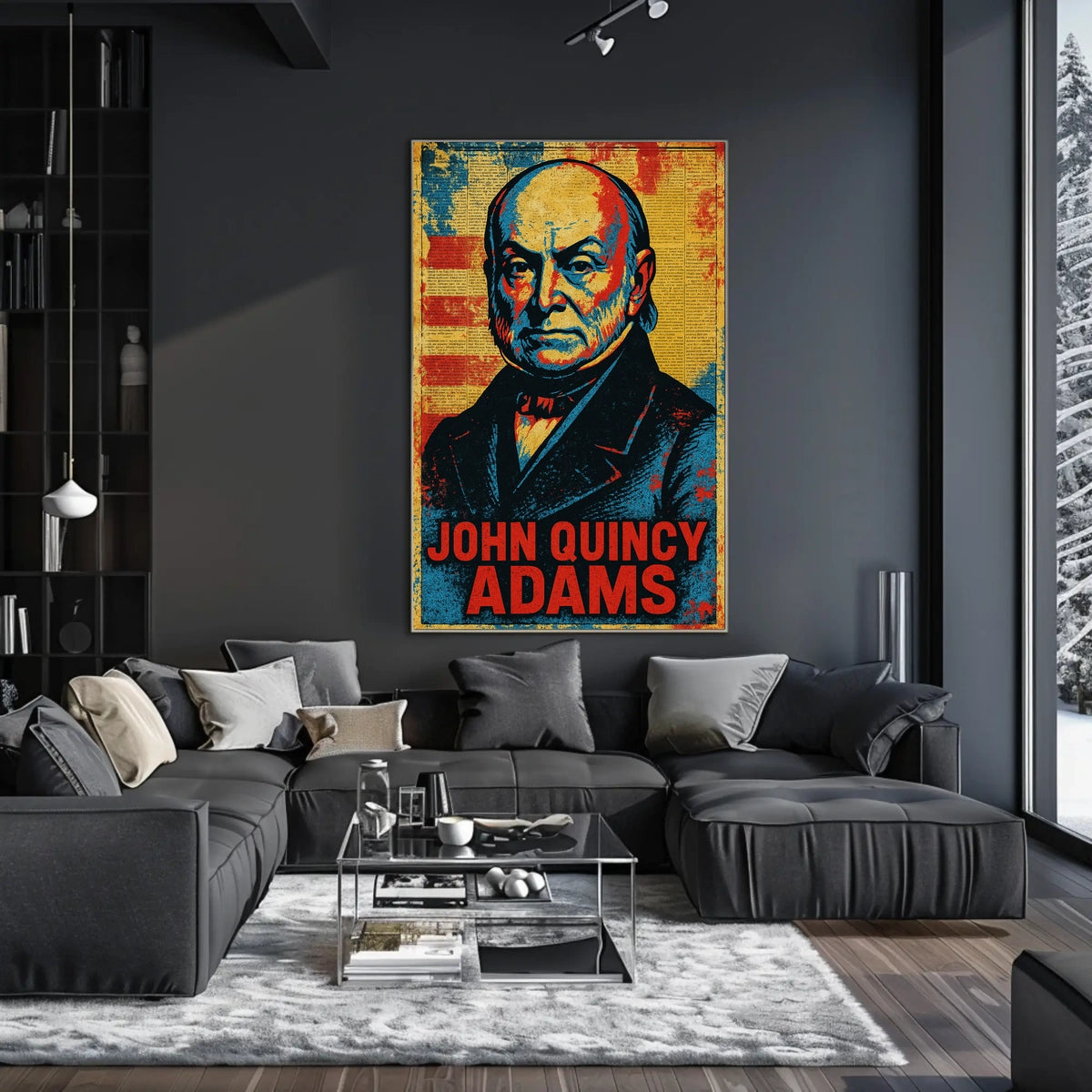 John Quincy Adams 6th President of the United States Street Art Mashup Poster