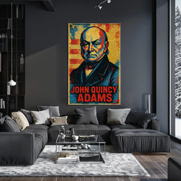 John Quincy Adams 6th President of the United States Street Art Mashup Poster