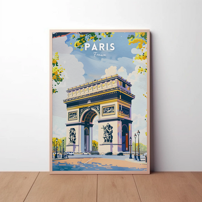Paris Arc De Triomphe Travel Poster