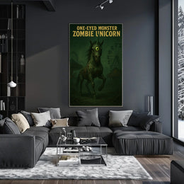 One-Eyed Monster Zombie Unicorn Poster
