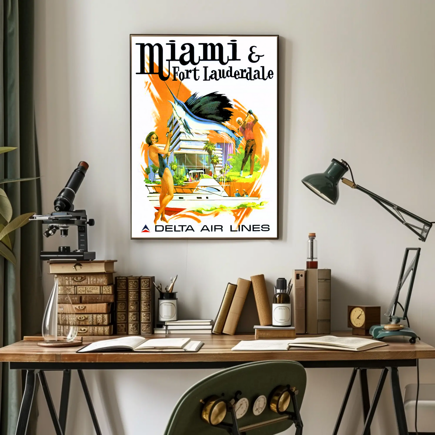 Miami & Fort Lauderdale Vintage Poster - Delta Air Lines