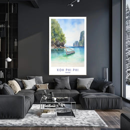 Koh Phi Phi Watercolor Artwork Travel Poster PosterGoat