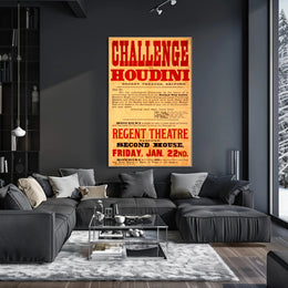 Houdini Challenge Vintage Escape Artist Cultural Poster