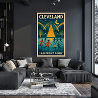 Cleveland Lakefront Glow Poster