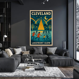 Cleveland Lakefront Glow Poster