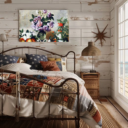 Vintage Floral Still Life Painting with Peonies - Artistic Poster
