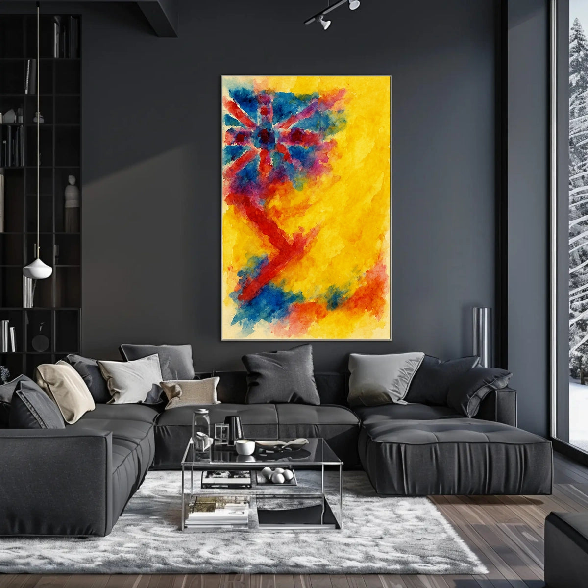 Abstract Union Jack Watercolor Poster
