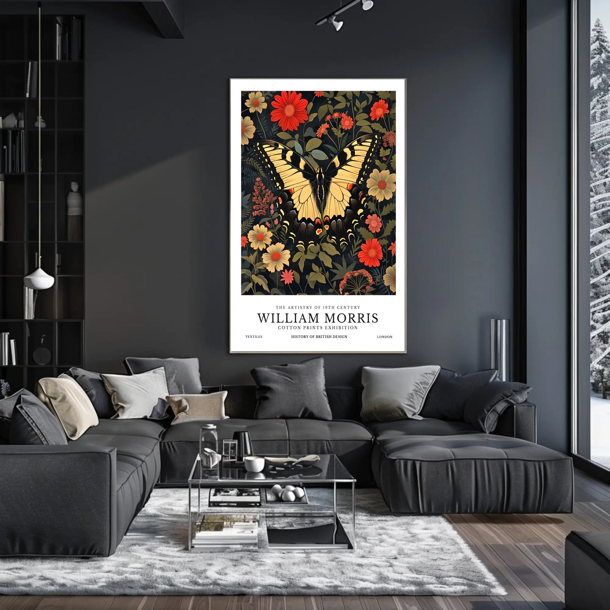 William Morris Artistic Butterfly Vintage Cultural or Heritage Poster