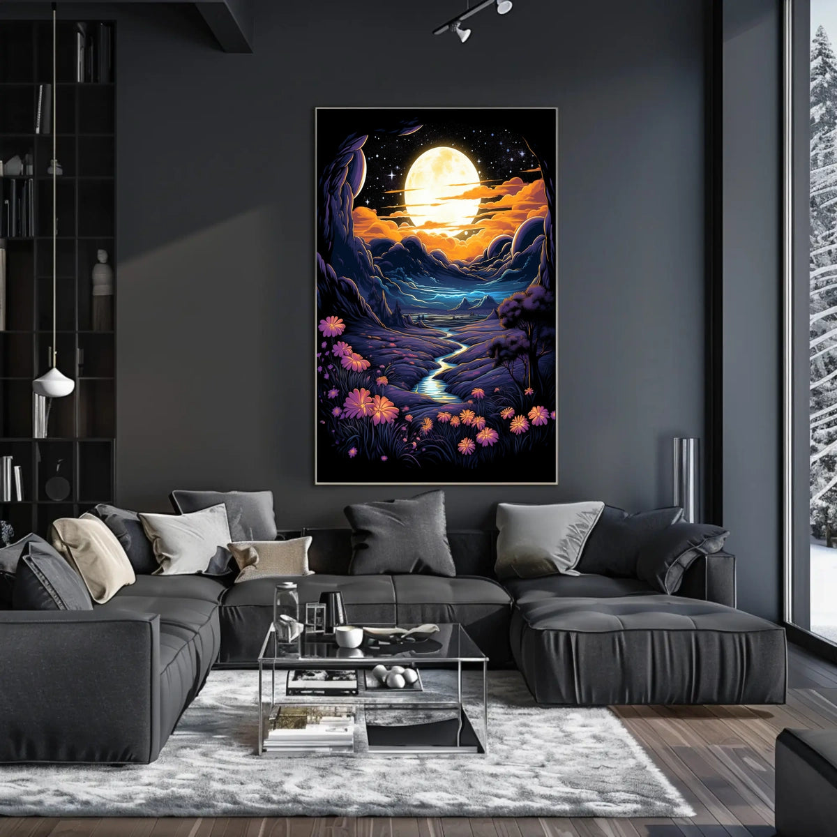 Enchanted Moonlit Landscape Poster