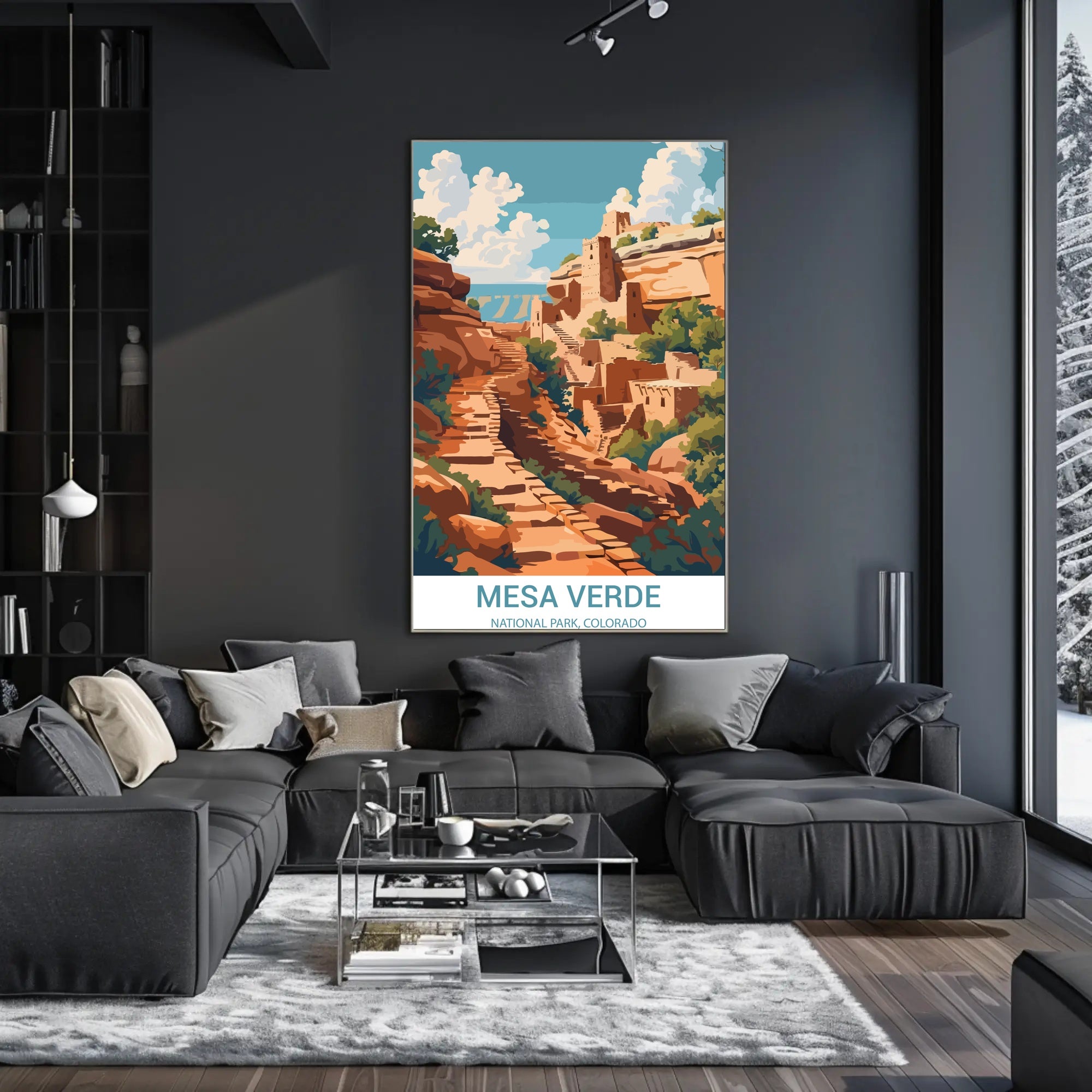 Mesa Verde National Park Vintage Illustration Poster