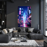 Neon Cityscape Poster