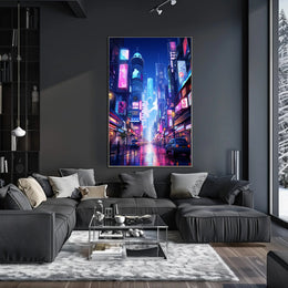 Neon Cityscape Poster