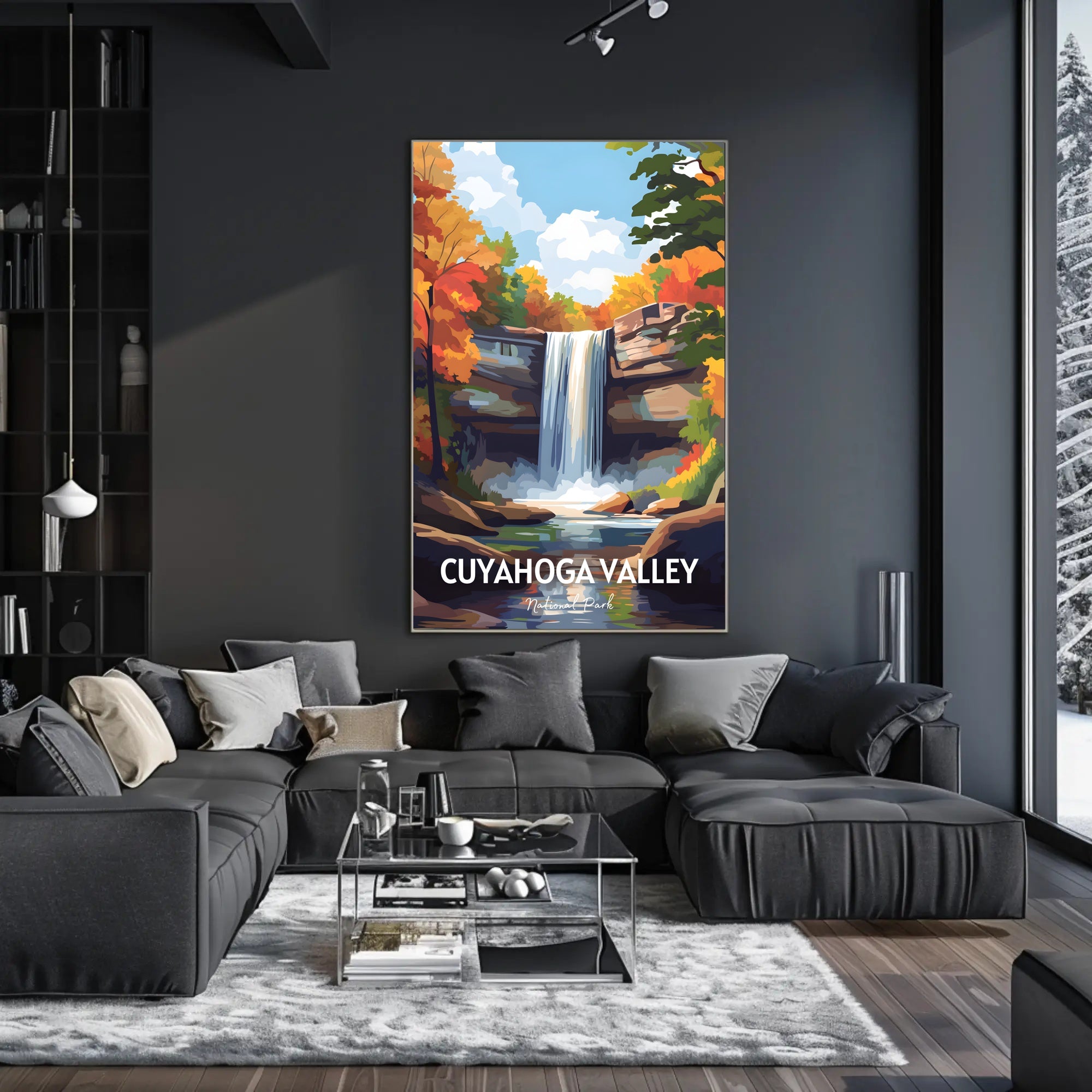 Cuyahoga Valley Autumn Waterfall National Park Poster