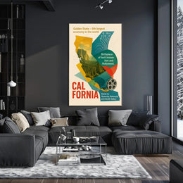 California Golden State Wall Art Print PosterGoat