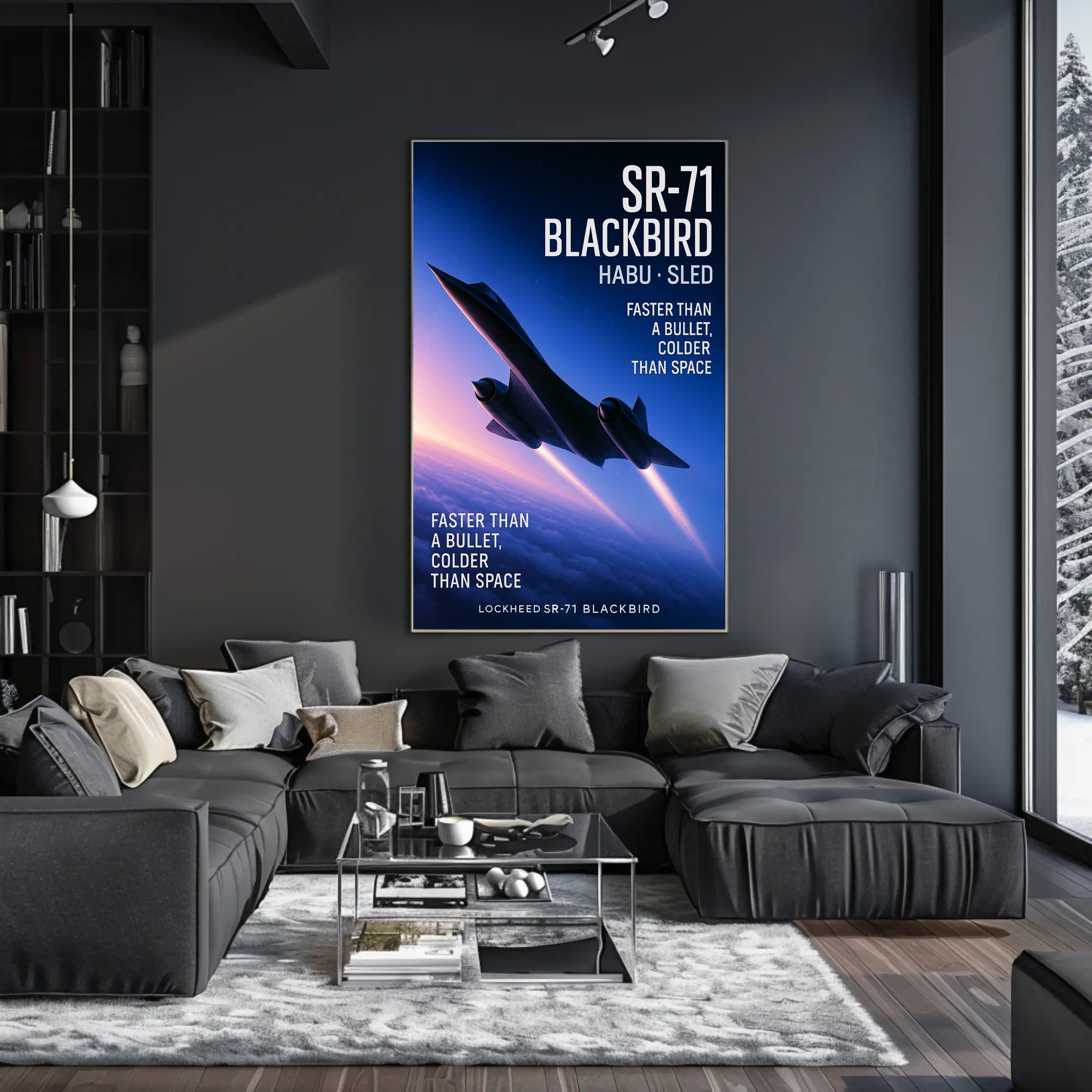 Lockheed SR-71 Blackbird Habu Sled Poster PosterGoat