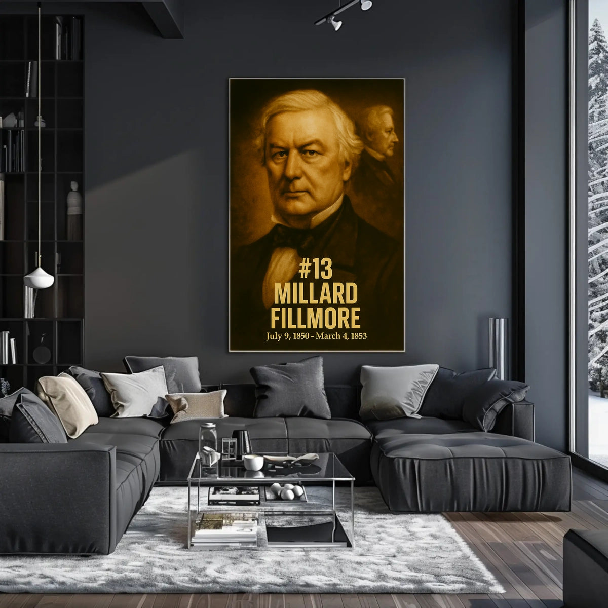 Millard Fillmore Presidential Poster Vintage Analog Film Aesthetic Wall Art History Portrait Print