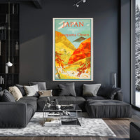 Yunoyama Onsen Travel Poster Celebrates Japanese Autumn Scenery