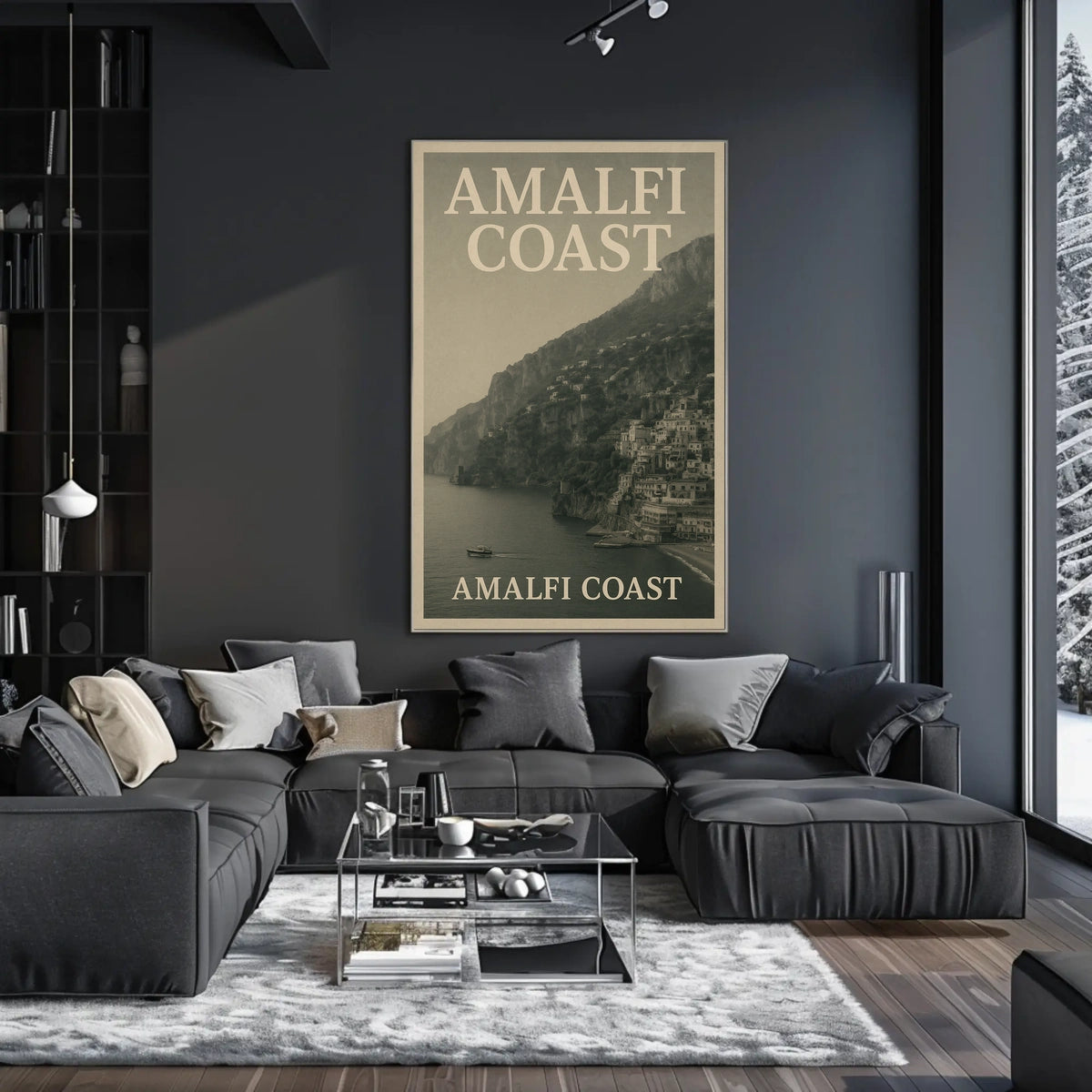 Amalfi Coast Poster Wall Art for Coastal Decor Lovers