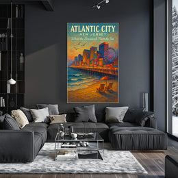 Atlantic City Where the Boardwalk Meets the Fun Poster