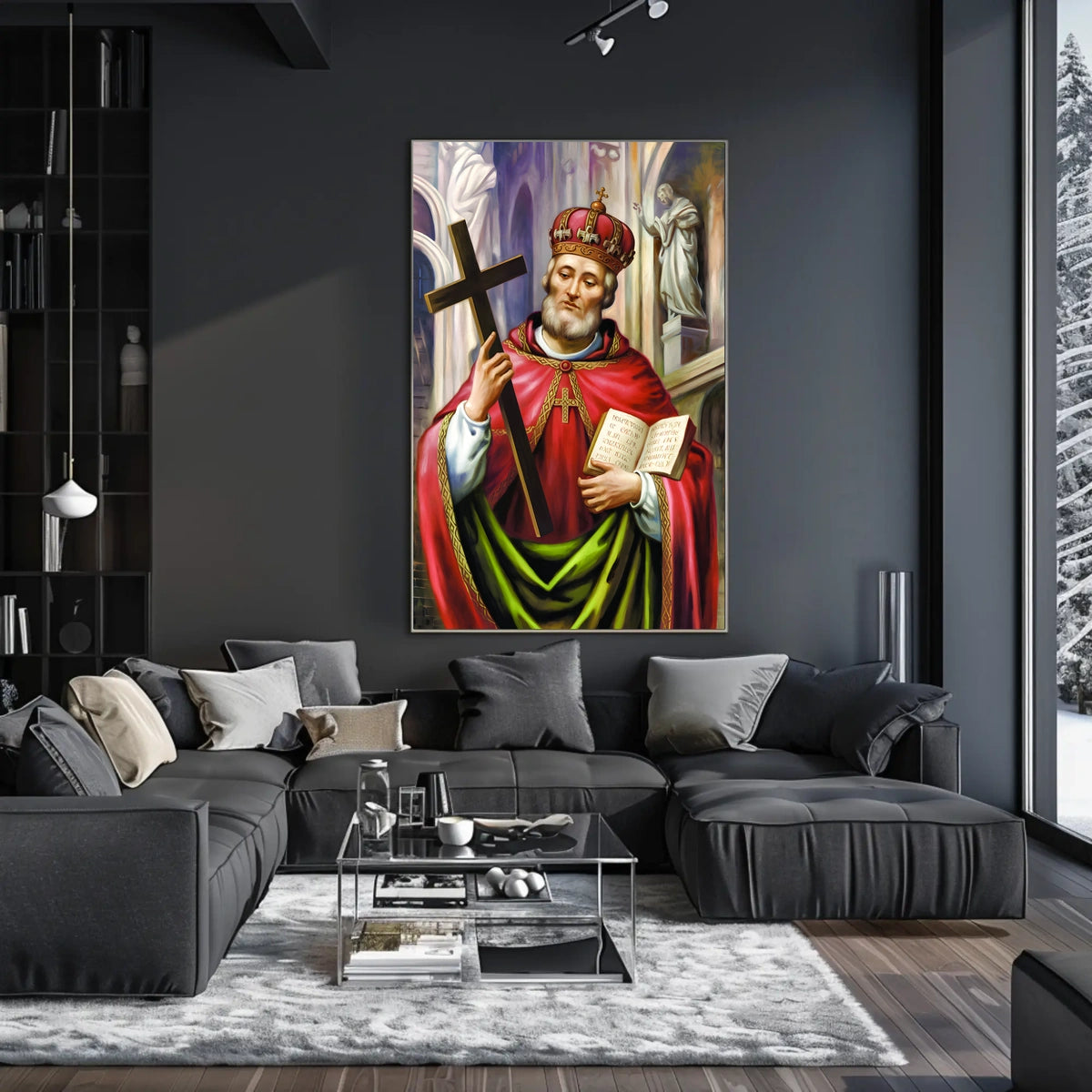 Saintly Figure with Cross Poster