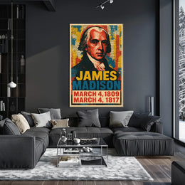 James Madison 4th President of the United States Street Art Mashup Poster