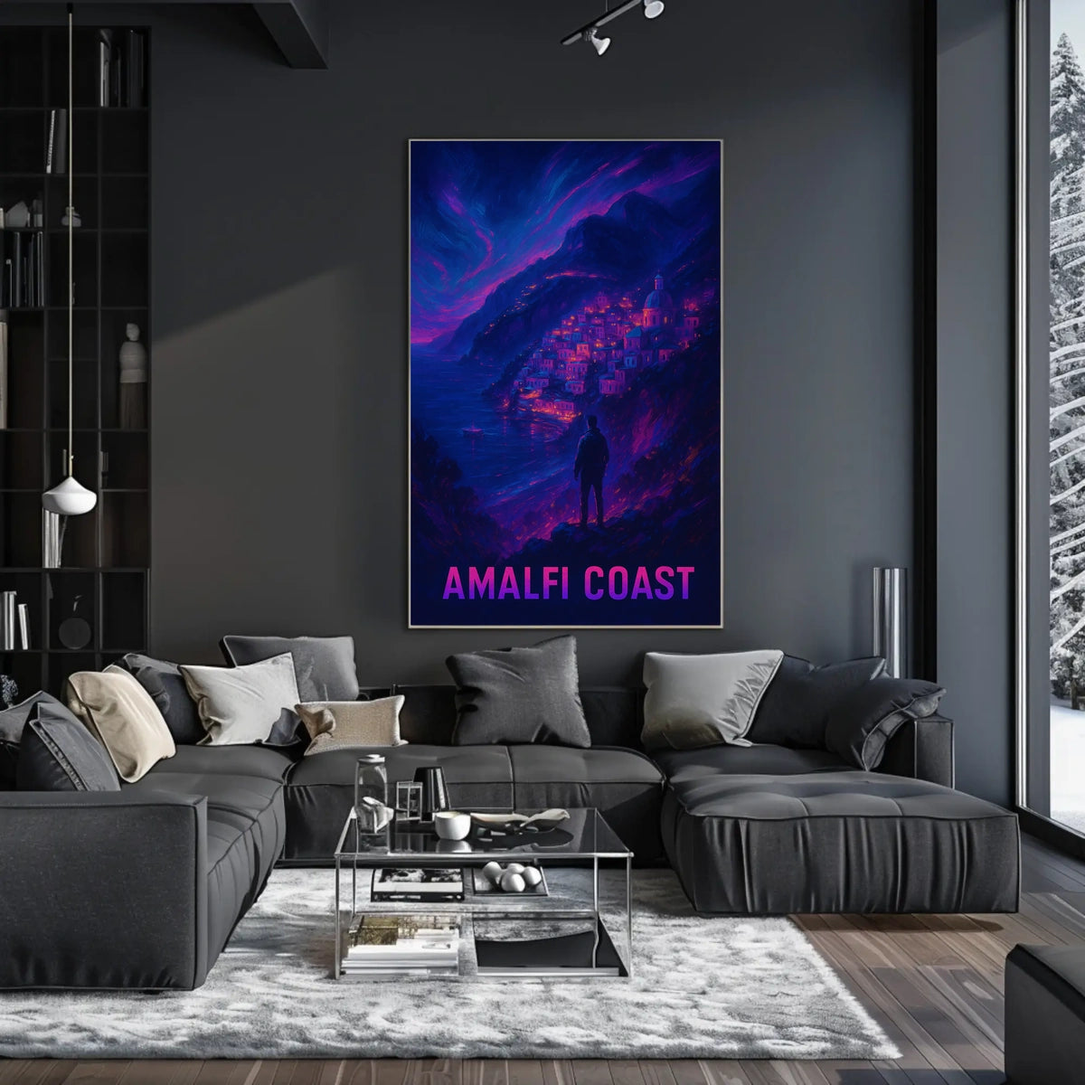 Amalfi Coast Enchanting Nightscape Poster