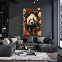 Panda in Bloom Wall Art Decor Print