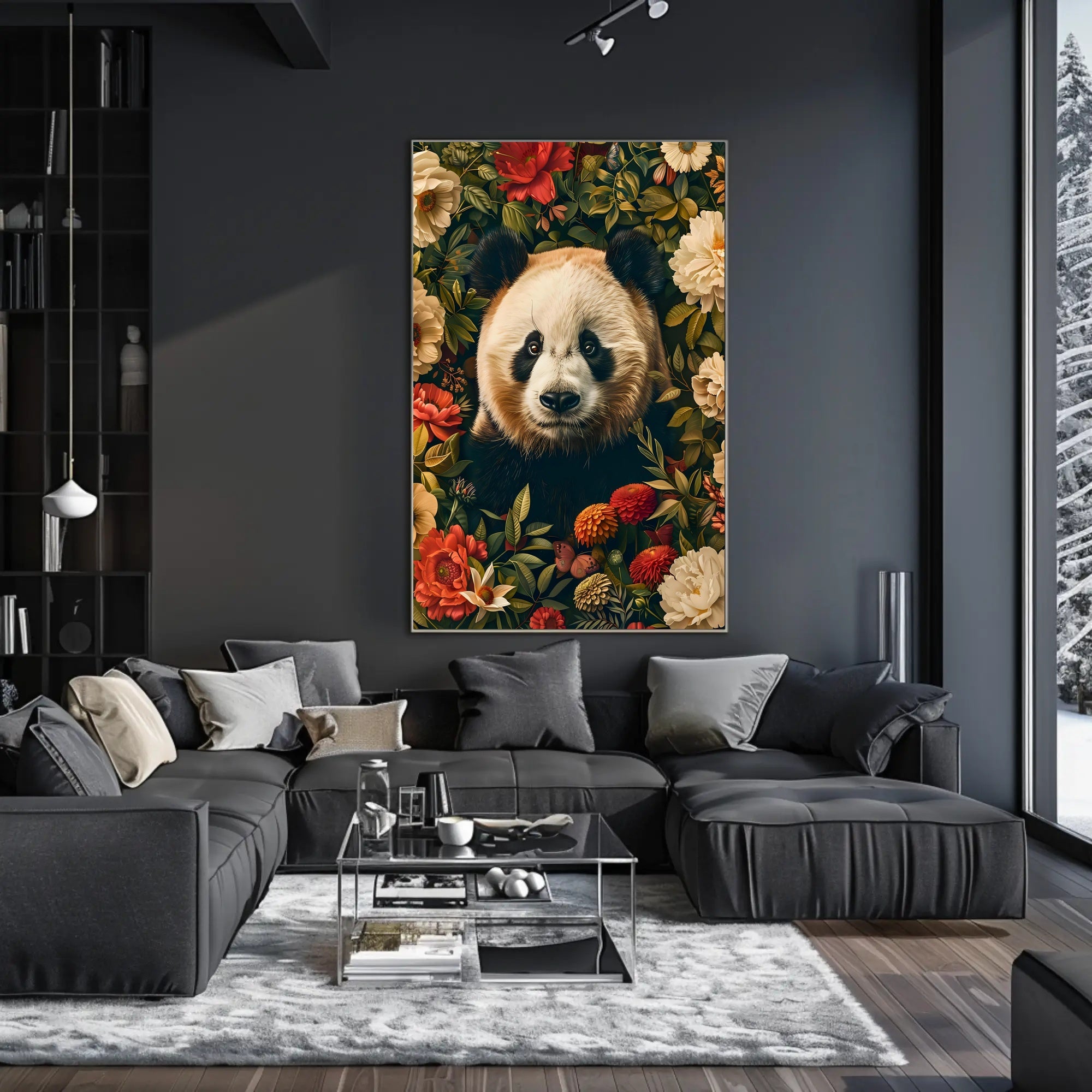 Panda in Bloom Wall Art Decor Print
