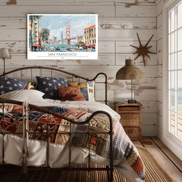 San Francisco Scenic Illustration Poster PosterGoat