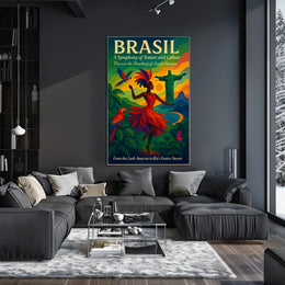 Brazil Culture and Nature Dance Parrots Christ The Redeemer Poster