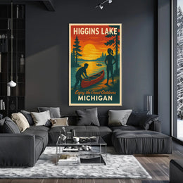 Higgins Lake Sunset Travel Poster