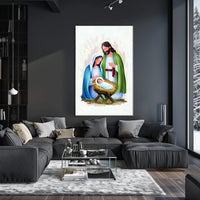 Nativity Scene Illustration Poster