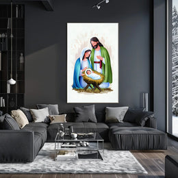 Nativity Scene Illustration Poster