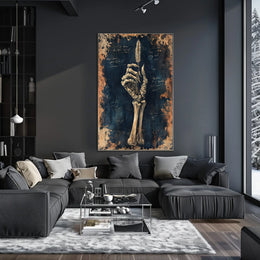 Skeletal Hand with Feather Artistic, Pop Culture Poster