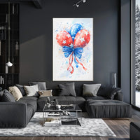 Watercolor Painting Of American Flag Balloon Poster