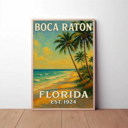 Boca Raton Florida Tropical Beach Palms Poster