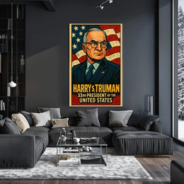 Harry S Truman 33rd President Poster Wall Art Vintage