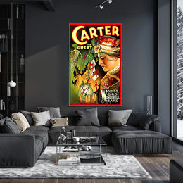 Carter the Great Magic Show Vintage Cultural Poster
