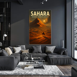 Sahara Desert Camel Adventure Travel Cinematic Poster
