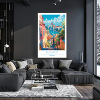 Vibrant Budapest Cityscape Travel Poster