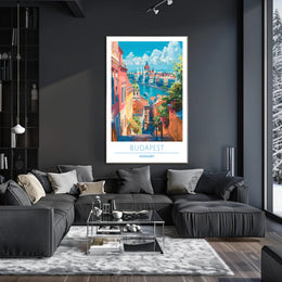 Vibrant Budapest Cityscape Travel Poster