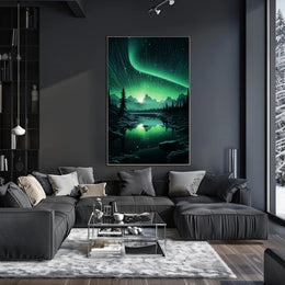Aurora Over Tranquil Landscape Poster
