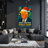 Festive Christmas Portrait Décor in Artistic Pop Culture Poster