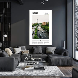 Tehran's Vibrant Cityscape With Milad Tower Urban or Cityscape Poster PosterGoat