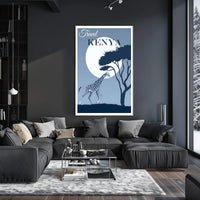 Kenya Wildlife Giraffes Travel Adventure Scenic Travel Poster