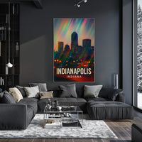 Indianapolis Skyline Cityscape Travel Inspiration Photography Realism Urban Dream Poster