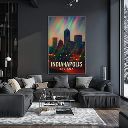 Indianapolis Skyline Cityscape Travel Inspiration Photography Realism Urban Dream Poster